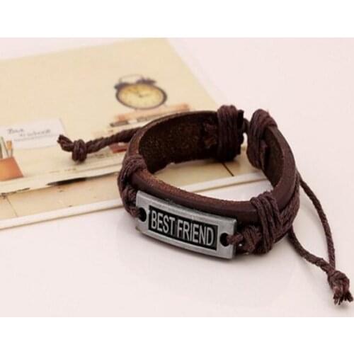 Charm Vintage Multilayer Charm Leather Bracelet Women Believe Bracelets Cheap Jewelry Best Friends Gift#28322