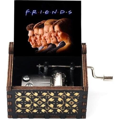 2021 Wholesale Wooden Music Box A Lot Of themesMy Heart Will Go On Jurassic Park FRIENDS Birthday Gifts Christmas Gift