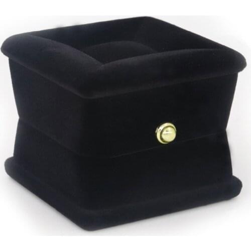 Square Black Present Sofa Ring Velvet Gift Box Jewelry Packaging For Wedding Engagement Display Holder Storage Wholesale