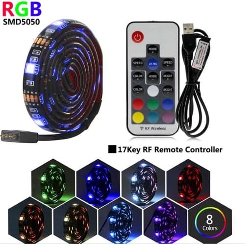 17 Keys TV Backlight RGB LED Strip 5V USB LED light Tape lighting 5050 Waterproof For HDTV Screen Desktop PC LCD Monitor Decor
