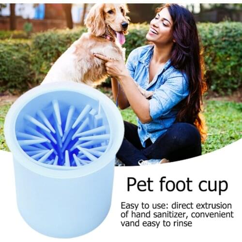 Dog Cat Dirty Paw Cleaner Cup Pet Puppy Kitten Feet Washer Bucket Soft Silicone Combs Portable Outdoor Pet towel Pet Foot Wash T