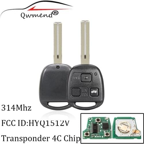 3 Buttons for Lexus Key HYQ1512V 314Mhz Smart Remote Car Key for Lexus ES300 GS300 GS400 IS300 LS400 Key for Car 4C Chip