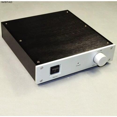 IWISTAO Preamplifier Chassis Silver Panel Black Casing Pure Aluminum Enclosure for Amplifier DIY HIFI