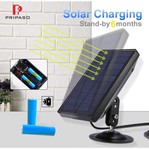 Solar Panel Rechargeable Battery Outdoor Camera Waterproof Solar Panel for IP Battery Camera with 3m 5V DC5.5mm Charging Cable