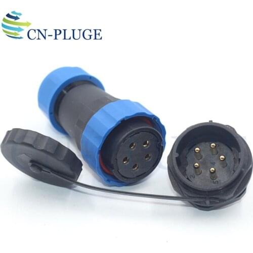 SP28 5 pin Aviation Waterproof Wire Connector 28mm Panel Mount Outdoor Dust-proof Connector Male Socket Female Plug IP68