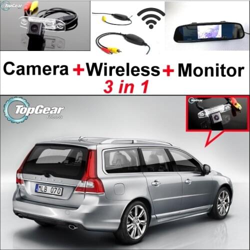 3 in1 Special Wifi Camera + Wireless Receiver + Mirror Monitor Easy DIY Buck Up Parking System For Volvo V70 XC 70 XC70