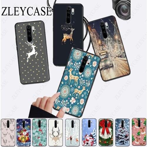 Merry Christmas happy new year deer light Phone Case for redmi note8pro note7 note5 note6pro 7A 8A Note8T note9s note9pro Shell