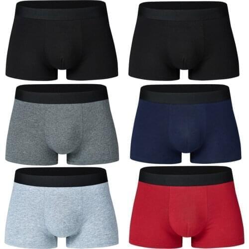 Plus Size Male Underwear 6 Pcs/lot Men Underwear Boxers Shorts Cotton Cuecas Boxer Men Solid Underpants Man Boxer Large