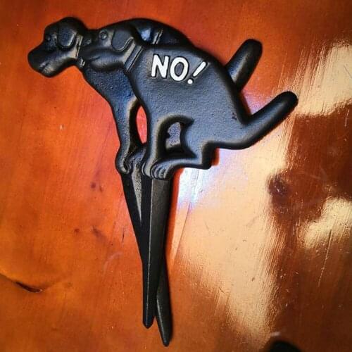 No Pooping Ground Plug Puppy Decorated Dog Pet Lawn Black Inserted European Metal American Grass Yard Sign Cast Iron NO