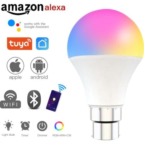 9W WiFi Smart Light Bulb RGB White Magic LamDimmable LED E27 B22 WiFi Bulbs Compatible with Amazon Alexa Google Home Smart life