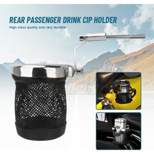 Universal Motorcycle Handlebar Cup Holder Chrome Metal Drink For Honda Goldwing