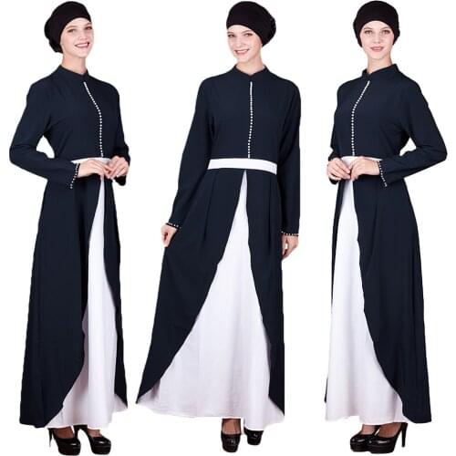 Vintage Muslim Women Long Sleeve Maxi Dress Abaya Kaftan Islamic Dubai Clothing Arab Cocktail Gown Robe Jilbab Middle East S-2XL