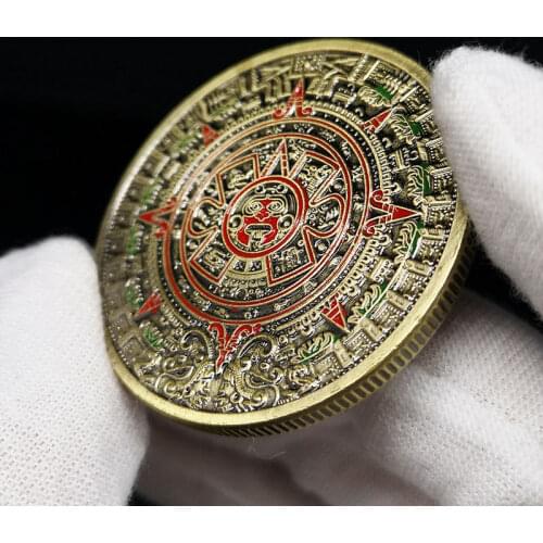 Prophecy Foreign Art Aztec Collectibles Calendar Gold Culture Silver Mexico Non currency Memorial Mayan Pyramids American Coins