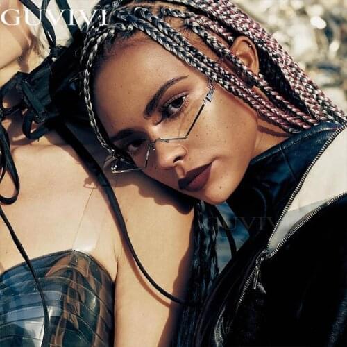 Women Fashion Triangle Eyeglasses Frame Color Sunglasses Decoration Men Retro Sunglasses Rhombus Eyewear Glasses Frame