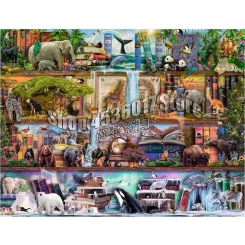Animals Waterfalls 5D Diy Diamond Painting Cross Stitch Diamond Embroidery Wild Kingdom Shelves Hobbies And Crafts Mosaic Kits