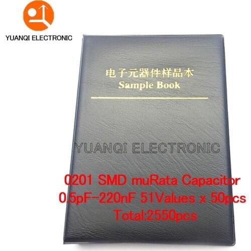 0201 Japan muRata GRM033 series SMD Capacitor Sample book Assorted Kit 51valuesx50pcs=2550pcs (0.5pF to 220nF)