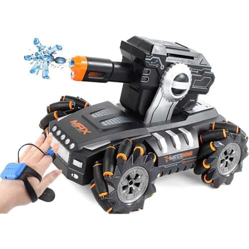 1/12 4WD Remote Control Tank With Shoot Bullets Launch Water Gesture induction RC War Tank Military Armored Vehicle Toy Adults