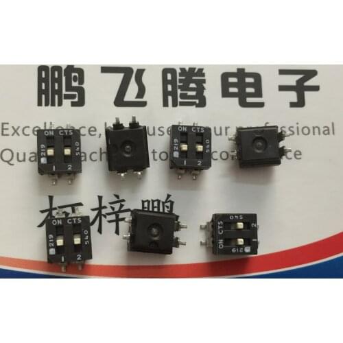1PCS Imported U.S. CTS 219-2ESRF patch 2.54 pitch DIP switch 2-bit flat dial code toggle