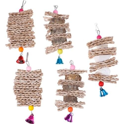 1PCS Colorful Parrot Toys Natural Wood Pet Bird Parrot Chew Toys Bird Cage Toys For Large Parrots