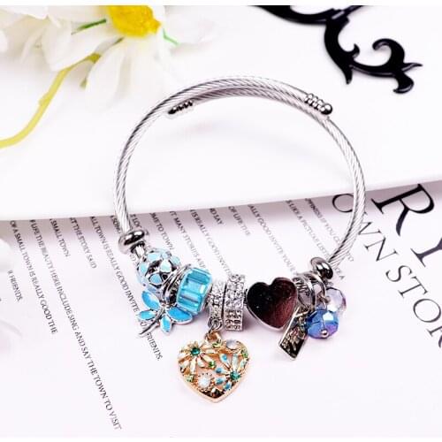 1 Pcs/Lot Cross-border Explosive Southeast Asia hot Titanium Steel, Stainless Steel Adjustable DIY Daisy Care Bracelet