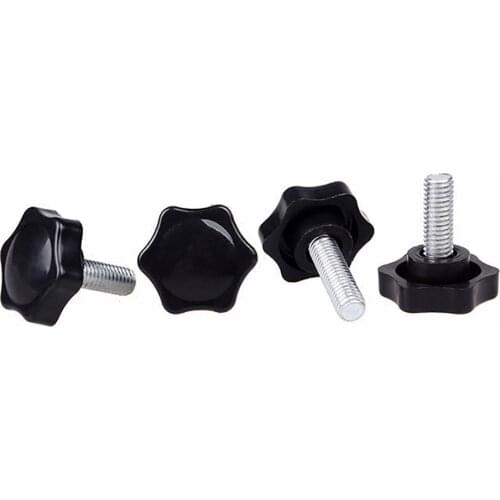 1Pcs M4 M5 M6 M8 M10 Black Six Star Shaped Clamping Nuts Torx Hand Grip Knob Bakelite Screw Bolts For Industry Equipment