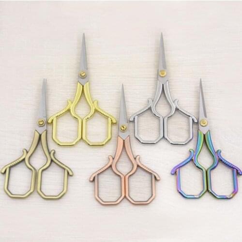 1Pc Vintage Fabric Sewing Scissors Household DIY Clothes Tailor Scissors Hand Cutter Embroidery Scissors Sewing Thread Shears