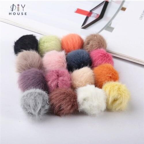 10-50Pcs 25mm Imitation Mink Hair Color Plush Balls DIY Craft Supplies Earrings Pendant Hair Accessories Pompoms Decor Material
