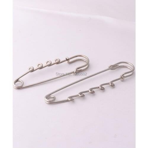 10pcs nickel color iron 63*15mm/75*17mm Safety Pins brooch pins Finding for Garment Accessories