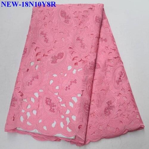 100% cotton Nigerian Lace Fabrics pink Swiss Lace Fabric For Wedding african Dry high quality Swiss Voile Lace Fabric GRT03