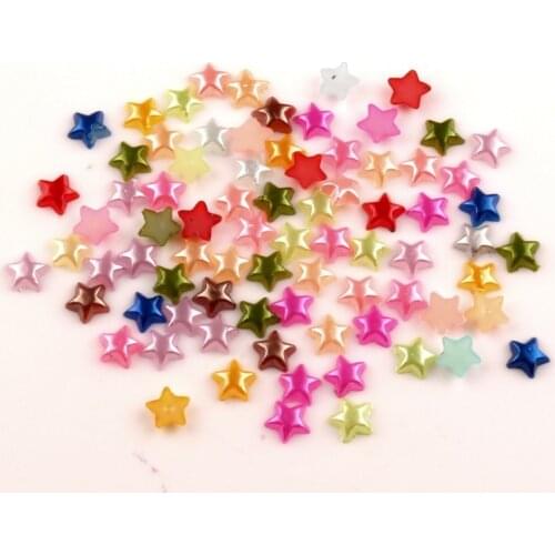 1000Pcs Mixed Stars Craft ABS Resin Half Pearls Flatback Cabochon Beads For Cloth Needlework DIY Scrapbooking Decoration