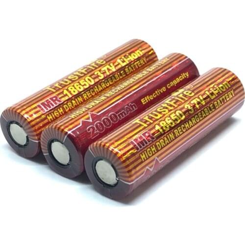 12pcs/lot TrustFire IMR 18650 2000mAh 3.7V Lithium Battery Rechargeable Batteries For E-cigarettes LED Flashlights