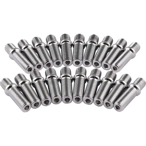 20PCS M12x1.5-M12x1.5 5cm Extended Car Wheel Stud Conversion Tall Screw Kit