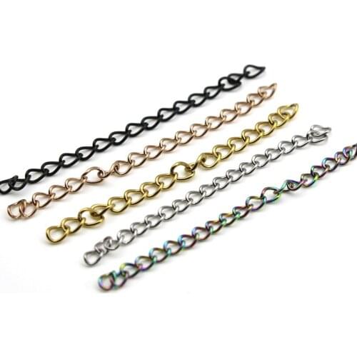 30pcs/lot Stainless Steel Extension Tail Chain Clasp Connector DIY Bracelet Necklace Extender Chains For Jewelry Making Findings