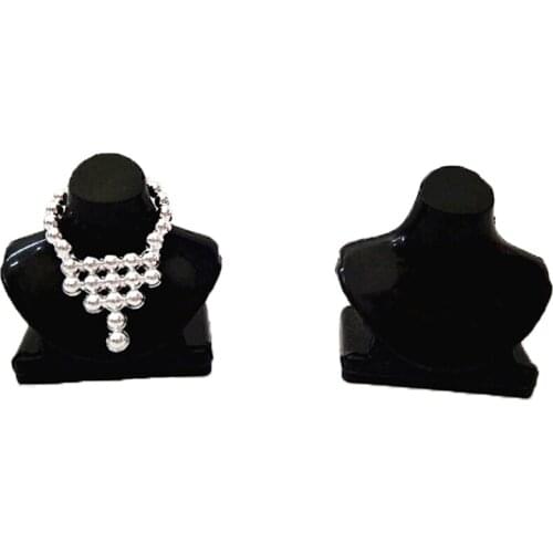 5Pcs Dollhouse Miniature Black Necklace Bracket Jewelry Display Holder Support Model Stand