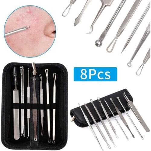 8PCS Set Acne Blackhead Removal Needles Pimple Black Dots Acne Blemish Remover Needles Set Black Spots Pore Cleanser Tool
