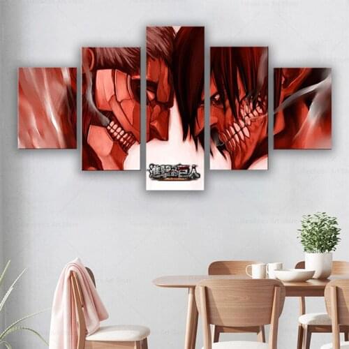 Anime Attack On Titan Poster Eren Jäger Prints on Canvas Wall Art for Living Room Decor Boy Gift