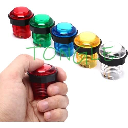 100Pcs/lot Arcade Led Illuminated Push Buttons Built-In 5V LED Light With Micro Switch 5 color for choose