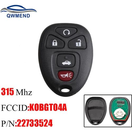 BHKEY KOBGT04A for Chevrolet Key 5 Buttons 315 Mhz Car Remote Key For Chevrolet Buick Cobalt LaCrosse Aura Smart Car Key