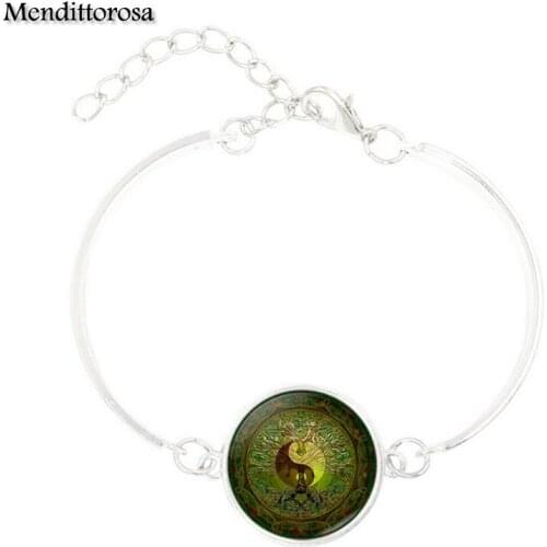 Mendittorosa Bracelet Bangle For Girls Best Gift For Lovely Daughter Sister Taichi and Mandala Flower