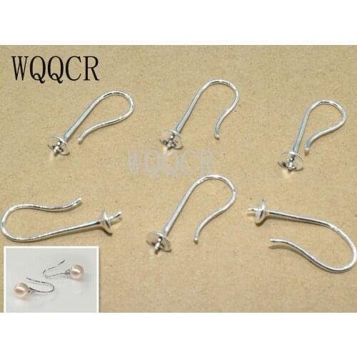 10PCS Wholesale Jewelry Making Beads 925 Sterling Silver colorFindings Line Earring Hook Earwire For Beads Earring