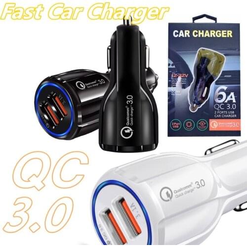 Fast Adaptive charger QC 3.0 Dual usb ports 3.1A Car chargers auto car charger for samsung s6 s7 with retail box