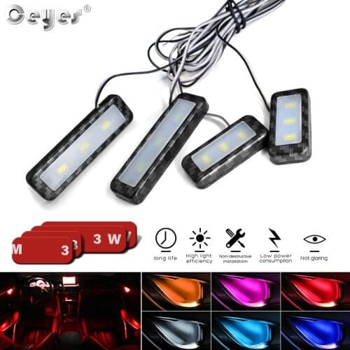 Ceyes Car Bowl handle Armrest Lights Car Door Interior Light LED Atmosphere Light Auto Interior Door Light Decorative Lamp 4pcs
