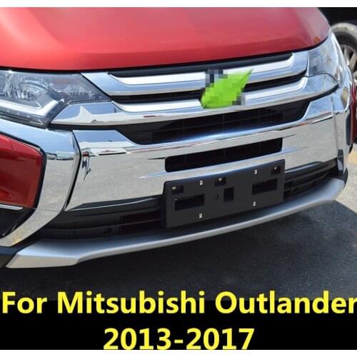 For Mitsubishi Outlander 2013-2017 Front engine bumper grille upper central decorative bright frame Auto Accessories