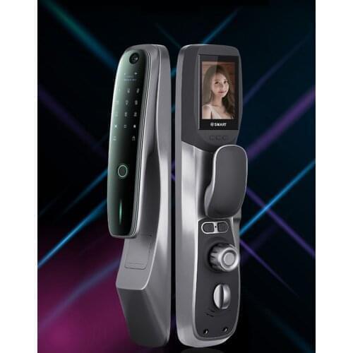 Doubwin Automatic Smart Camera Lock Wifi APP Fingerprint Password Card Key Lock With Peepeye Smart Door Lock Home Apartment