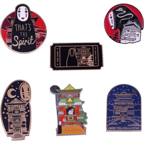Spirits bathhouse enamel pin Japanese animated fantasy film inspired brooch
