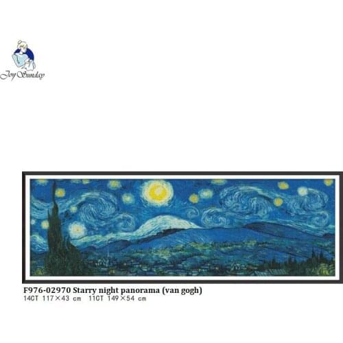 Joysunday Starry Night Panorama (van gogh)11CT Printed Fabric 14CT Canvas DMC DIY Hand Cross-stitch Large Living Room Decoration