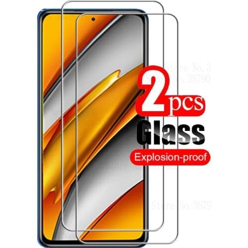 2Pcs 9h tempered glass for xiaomi little pocophone f3 poco f3 5g pocophonef3 pocof3 6.67'' display screen protectors films