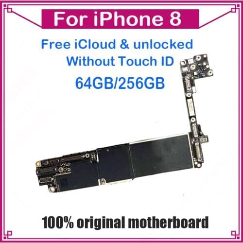 64GB 256GB With Free iCloud for iphone 8 4.7 inch Motherboard with/no Touch ID,100% Original unlocked for iphone 8 Logic board