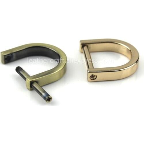1pcs Metal Detachable removable open screw D Ring buckle shackle clasp for Leather Craft Bag strap belt handle shoulder webbing