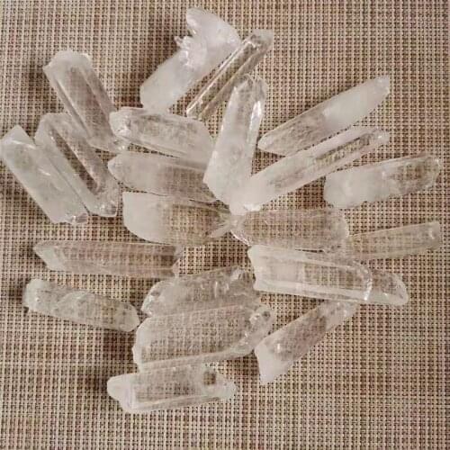 Natural white quartz mineral wand specimen crystal treatment points
